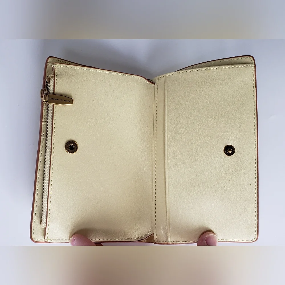 Charles & Keith Cadence Top-Zip Wallet Buttery Yellow
